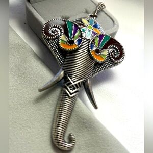 Long speared elephant nose necklace